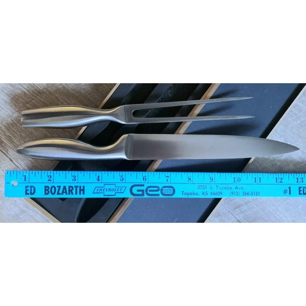 CHICAGO CUTLERY Landmark Prof Stainless Carving Knife Fork Sleek Mod Design *NOS